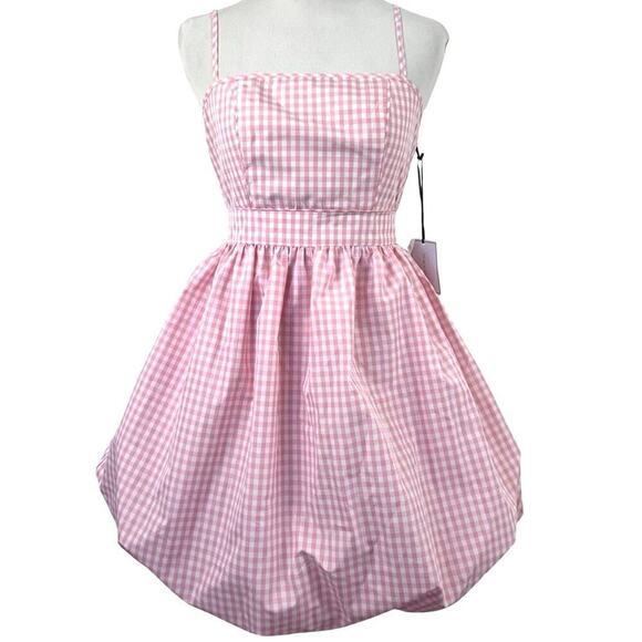 1.State Dresses & Skirts - 1.STATE Pink Gingham Bubble Hem Dress NWT Size 0 Coquette Cottagecore